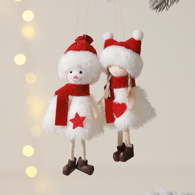 Nuevo ángel transfronterizo muñeca Santa ciervo decoración colgante tela de peluche colgante árbol de Navidad