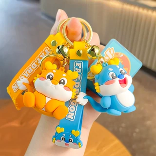 可爱小肥龙钥匙扣圣诞节喜庆钥匙链潮玩公仔挂件摆件礼品盲盒礼物