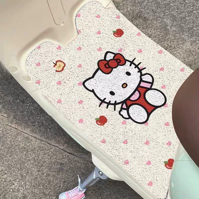 Avtomobil döşəmə paspasları, Customizable, Dirt-Resistant, Decorative, Special Foot - apple-beckons-kt-cat-the-square-shape-needs-to-be-cut-by-yourself-after-receiving-it-4060cm-silk-circle