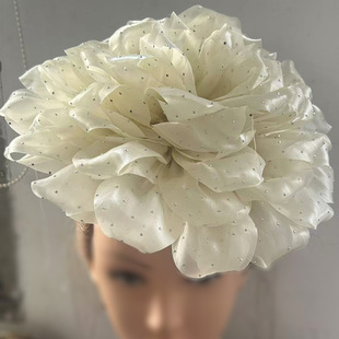 New French-Style Rhinestone Starry Headband Trendy Satin High-End Corsage Hairpin Hair Accessory