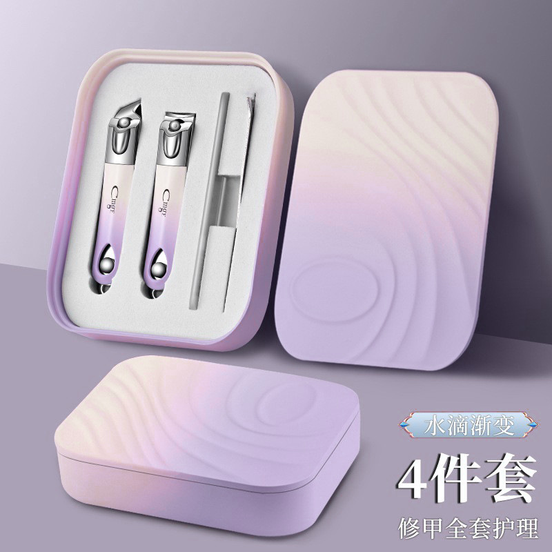 Nail clipper set graduado regalo manicuras cortadoras de uñas set manicuras gota de agua image 9