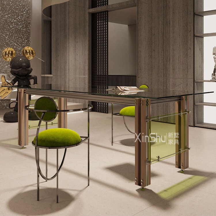 Designer Creative Personality Square Long Table Nordic Light Luxury Home Office Desk Simple Ins Meeting Negotiation Table
