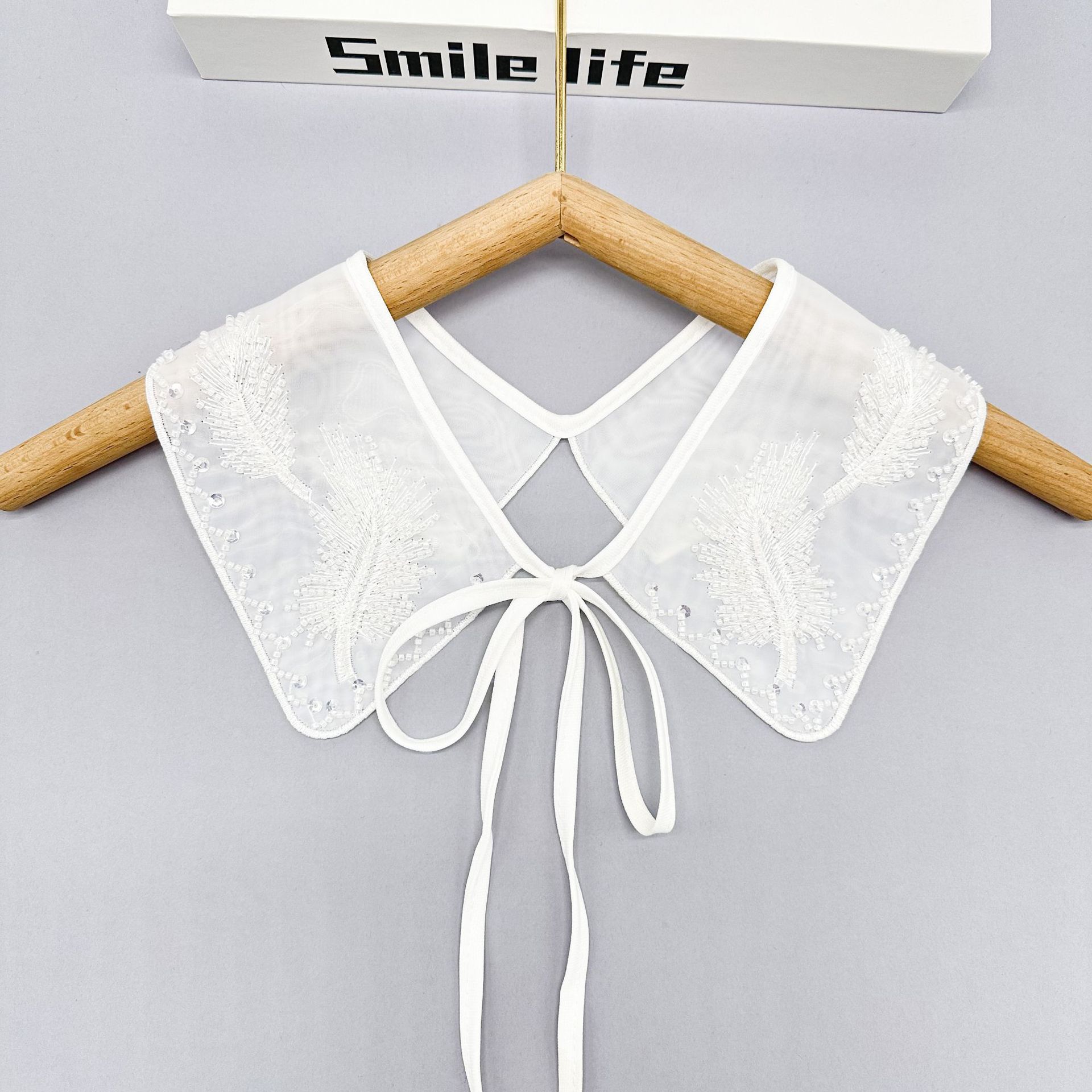 Oganza bordado cuello de clavos de cuentas falso para niños con vestido de camisa de decoración de cuello de hombro de pequeño hombro multifuncional
