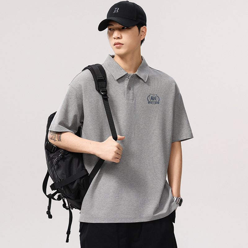 P5355 | plus size Men's Summer New Short-sleeved polo Shirt Men's Fashion Brand Loose Plus Size Joker Printed Top