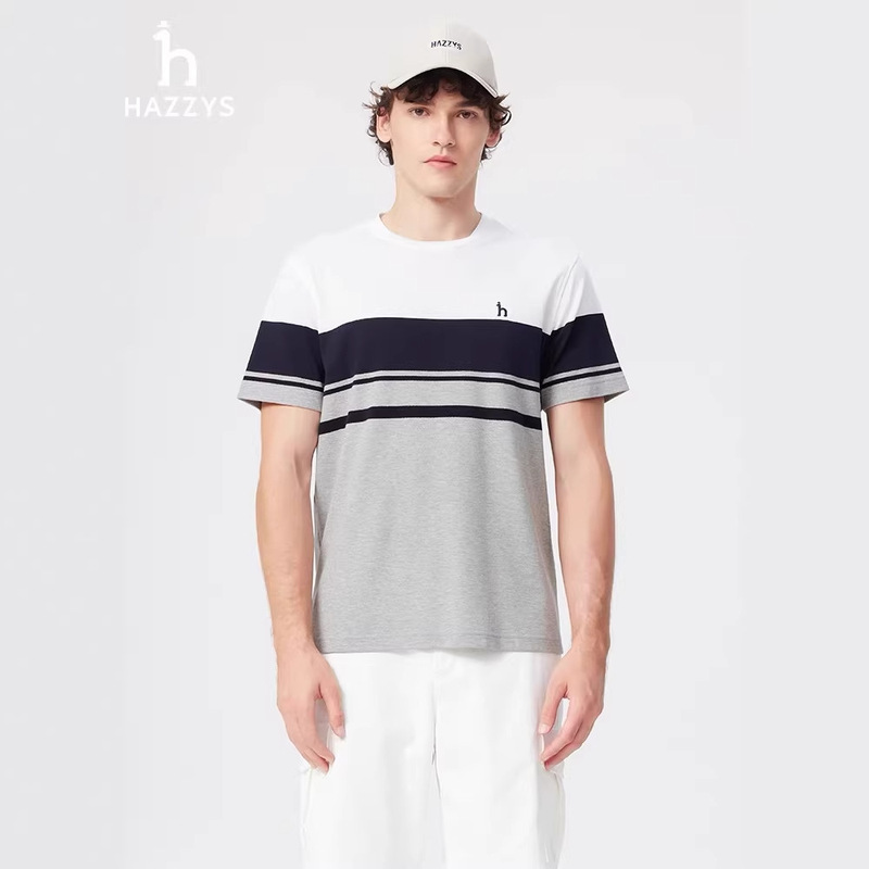 Hazzyx/Hajix 26 New Summer Style Men's Casual Sports Short-Sleeved Striped Short-Sleeved T-Shirt Dropshipping