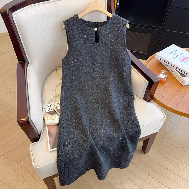 High-End Sequined Vest Dress, Sparkling Woolen Dress, 2025 Early Spring New Autumn and Winter Slimming Look Layered Vest Dress High-End Sequined Vest Dress, Sparkling Woolen Dress, 2025 Early Spring New Autumn and Winter Slimming Look Layered Vest Dress