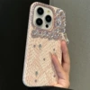 Light powder snake skin pattern+handmade rhinestone