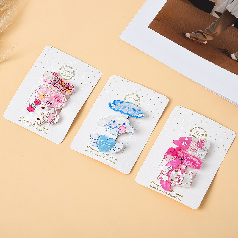 Sanrio nuevo estilo horquilla para niños lindo clip de flequillo de cabello roto de tres piezas clip de pico de pato de dibujos animados accesorios para el cabello de niña image 3