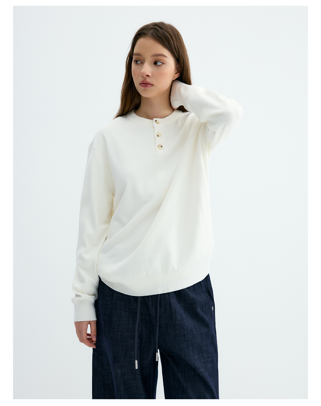 UNF 250g Henley Knit Sweater