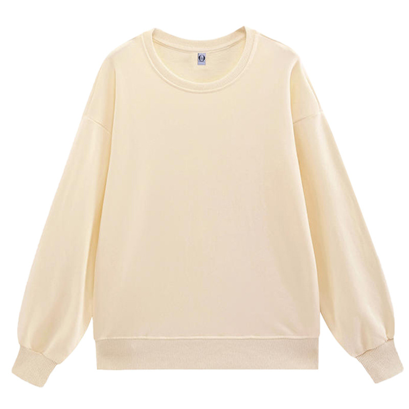 Anti-balling delgado equipo de ropa de trabajo de tweed hombro caer manga larga personalizada multicolor camiseta publicitaria de cuello redondo logotipo personalizado