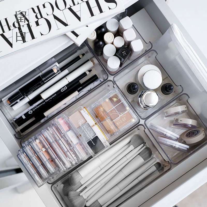 Household desktop storage box Simple and innovative multi -function drawer Turn into transparent box separation storage box stationery classification