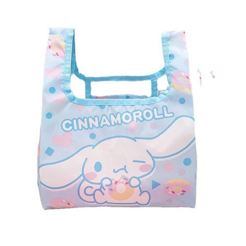 Cute cartoon foldable lunch bag Kuromi big-eared dog hand bag portable small shopping bag environmental protection bag