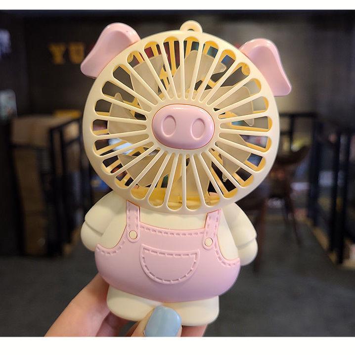 Ventilador mini recargable con diseño de cerdito, silencioso, para oficina y estudiantes, suministro al por mayor