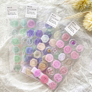 Candy Fire Paint Illustrative Series Transparent Fire Paint Seal Sticker Envelope Sealing Sticker Hand Account Decoration Sticker