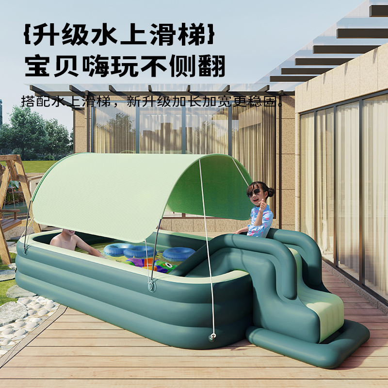 Summer travel children's inflatable square swimming pool play in…