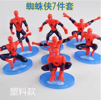 Red de celebridades Spider-Man Decoración de pasteles Adornos para hornear para niños Vestir Muñeca de cumpleaños Modelo de muñeca Plug-in