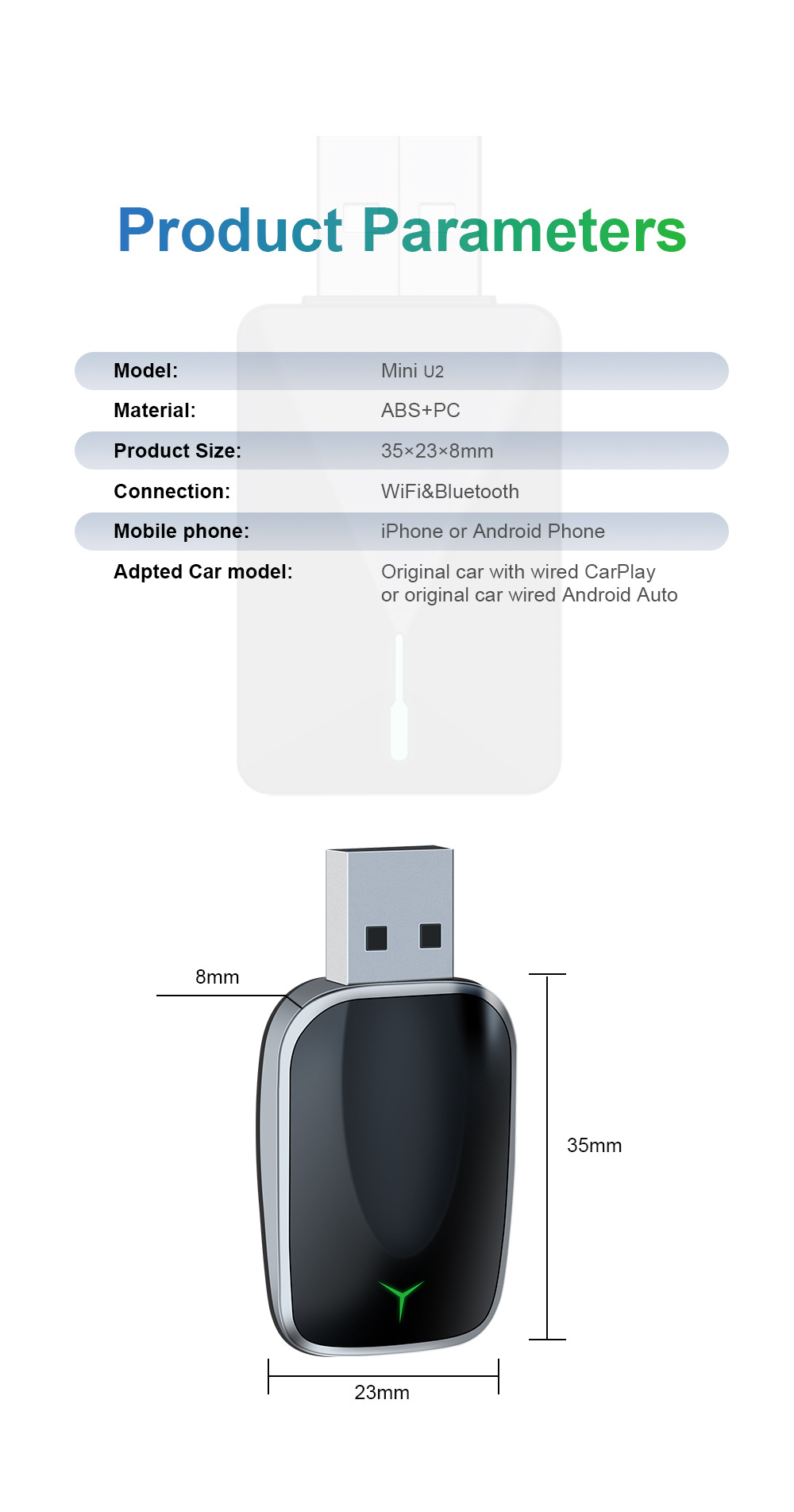 Cross-Border Wireless Carplay/Android Auto Box Suitable for Original Car Wired-To-Wireless Adapters
