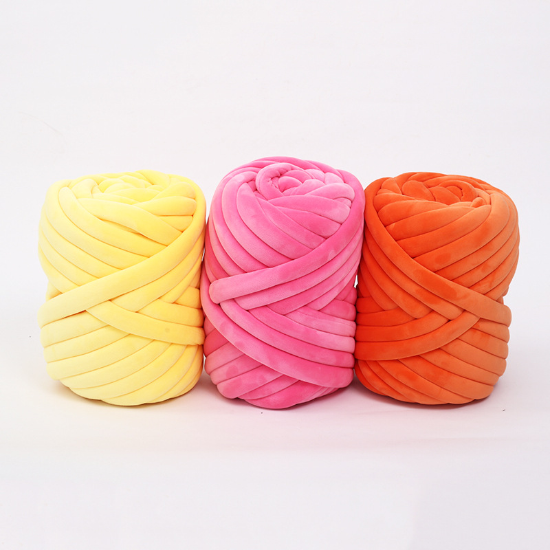 Terciopelo ultra grueso islandés hilo de lana relleno de algodón grueso tejido a mano DIY almohada bolsa línea de choque bebé