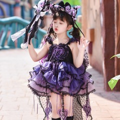 クロミスカート 女の子ワンピース 2025 子供用サスペンダースカート 誕生日ドレス 女の子 ベビーロリータ 中小児向け