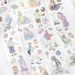 Letter's Lovers and Paper Die-cutting Tape Romantic Notes Series Literary ins Wind Character Hand Account DIY Decorative Sticks