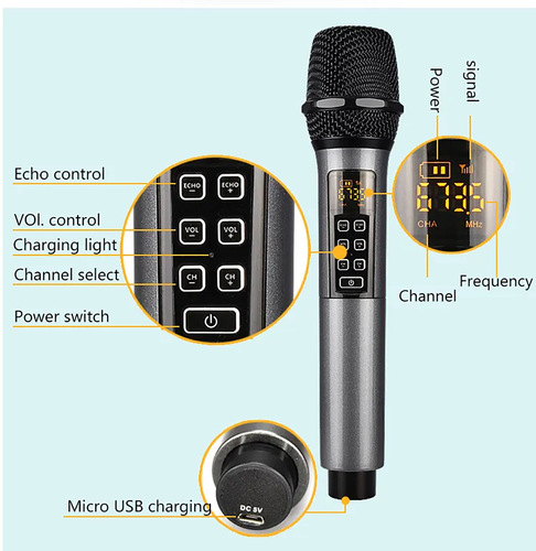 GAW-010B Wireless Handheld Microphone Household Outdoor 1-to-1/2 Wireless U-Section Microphone Universal Microphone