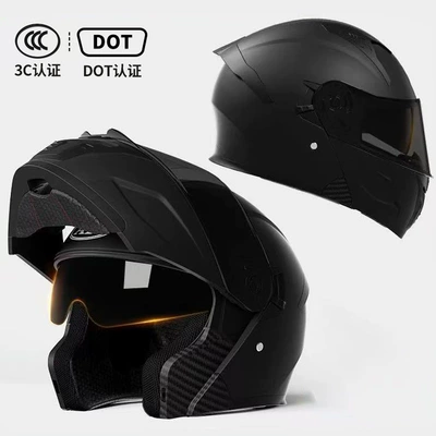 for Men and Women, Open-Face | Motosiklet kaskı (dəbilqə) - matt-black-dot3c-certification-black-tea-mirror-high-definition-mirror-m54-56-head-circumference