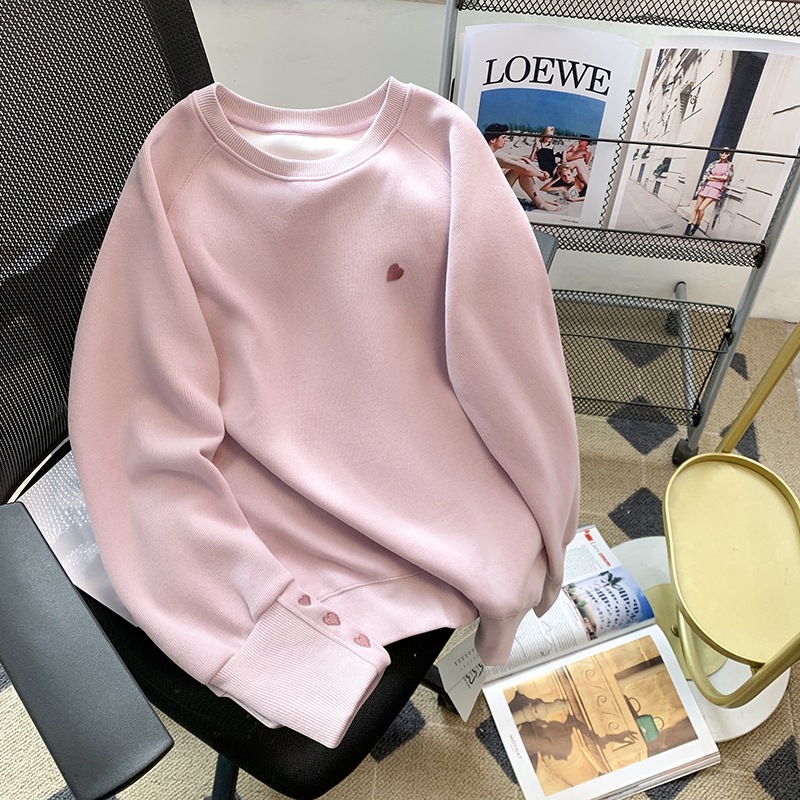 ZM827 Trendy New Versatile Crew Neck 2026 Autumn Sweatshirt Long Sleeve Casual Slimming