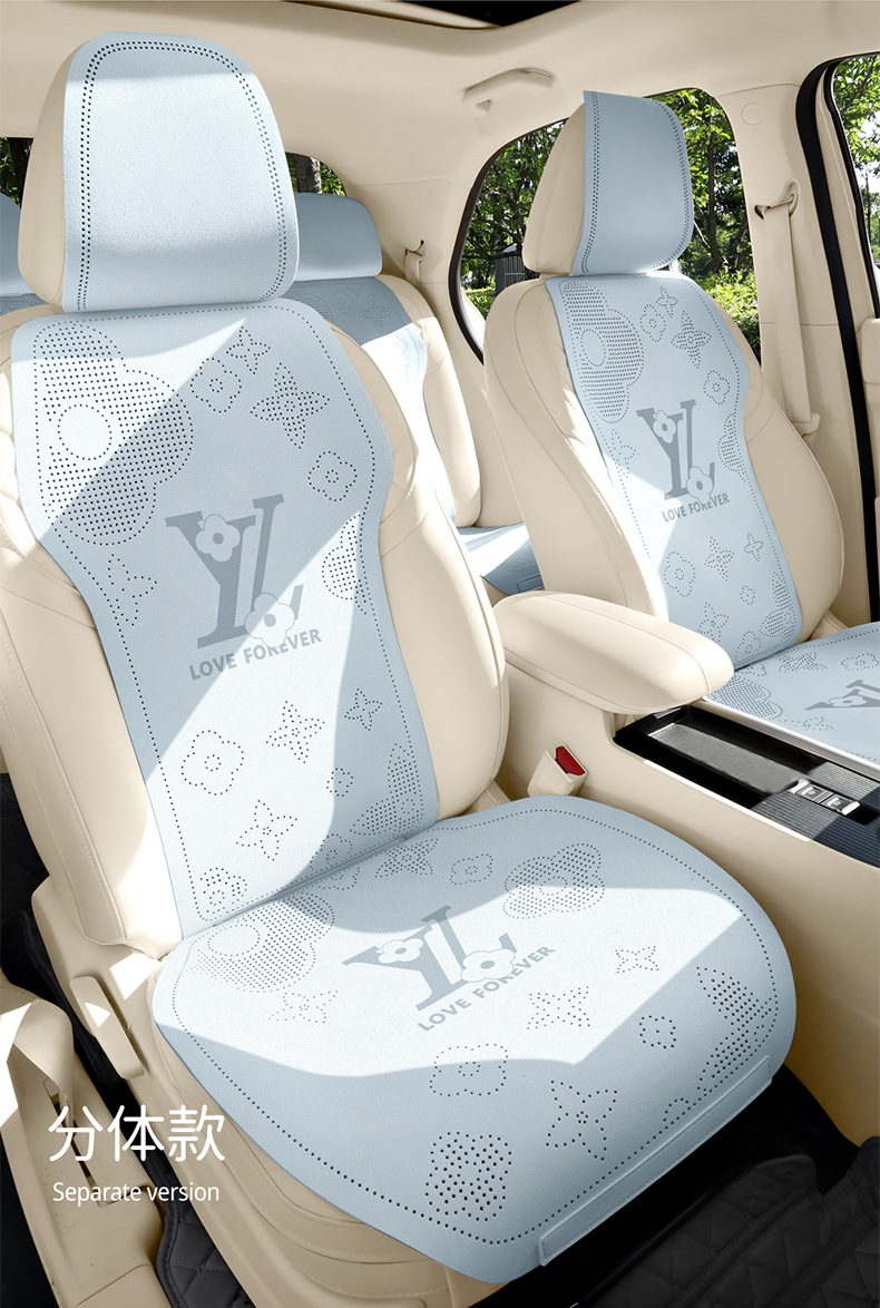 26 Types of Car-Specific Three-Piece Set of All-Season Suede Non-Slip Breathable Seat Covers for Driver, Passenger, and Rear Seats