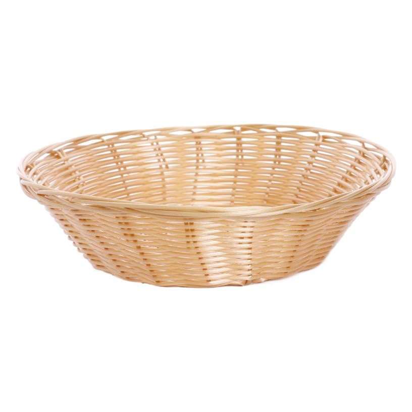 Imitation Rattan Plastic-woven Fruit Bread Basket Rattan-woven Basket Fruit Basket Supermarket Ornaments Household Fruit and Vegetable Plastic-woven Storage Basket