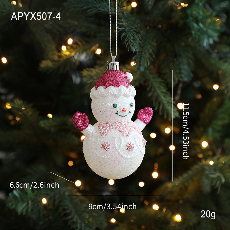 Nuevo producto colgante de plástico rosa rosa rosa de color colgante de dibujos animados pastel oso árbol de Navidad decoración de ventana