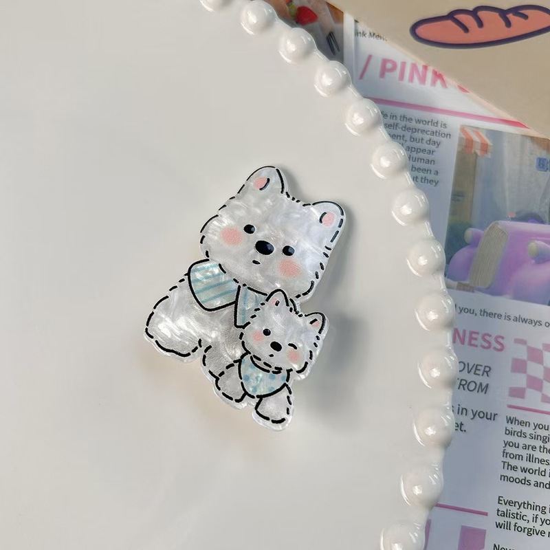 新しいアクリルウエストハイランド子犬ヘアピン甘くてかわいい女の子前髪クリップサイドクリップ漫画ヘアピンヘアアクセサリー|undefined