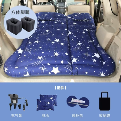 Vehicle-mounted inflatable bed | Essential for Road Trips - suv-honeycomb-single-sided-oxford-starry-sky-blue-2-square-piers