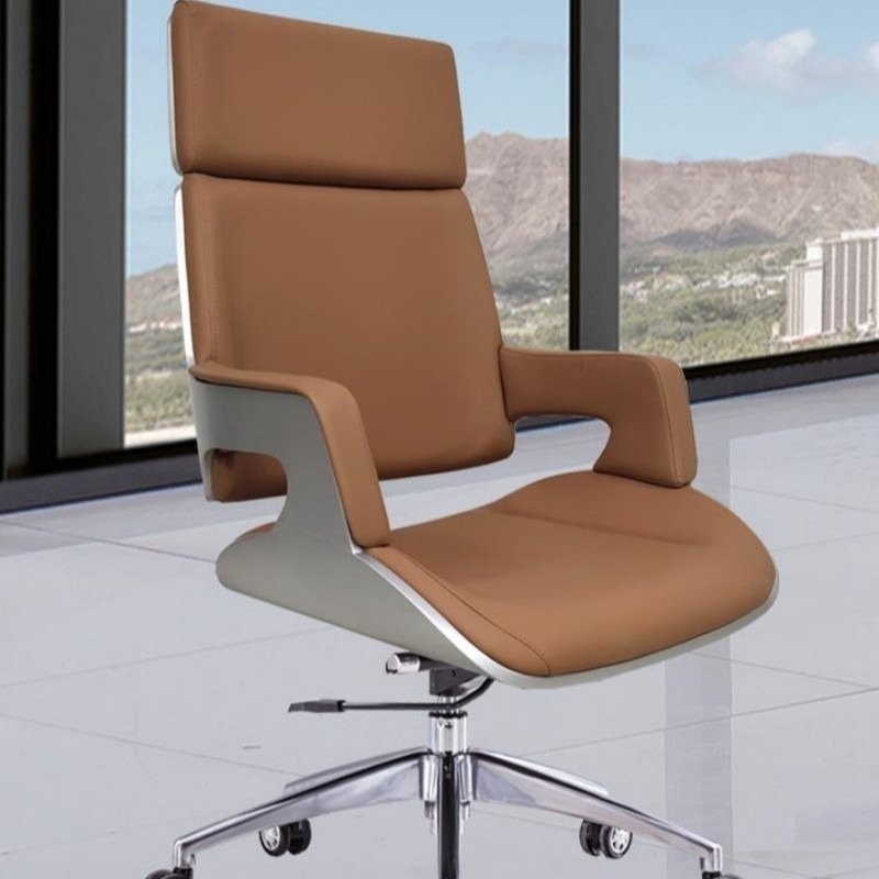Light Luxury Office Computer Swivel Chair Live Broadcast E-Sports Boss Chair Home Study Reclining Leisure Chair White Orange Special-Shaped Chair