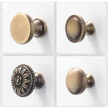 复古铜拉手美式衣柜门黄铜把手法式轻奢单孔橱柜子抽屉古铜色拉手