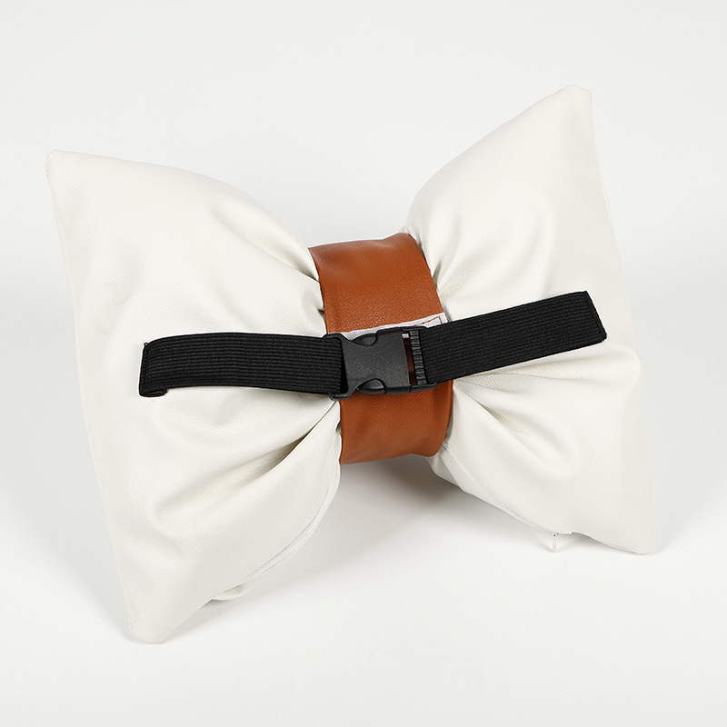 (2개) 여름 자동차 허리 가죽 시트 편안한 허리 베개 목 베개 베개 패션 여성 자동차 인테리어 제품