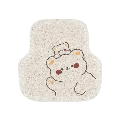 ring printing car anti-dirty non-slip Universal Foot Pad - thick-line-bear-foot-pads-rear-row