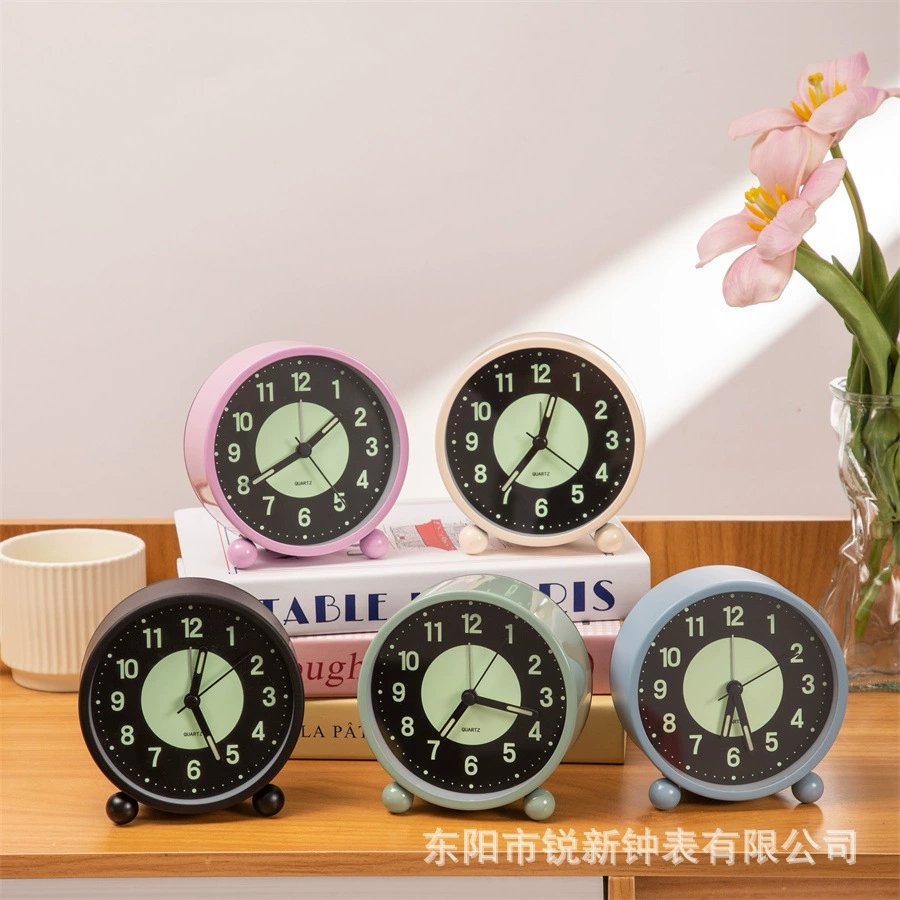 Горячая продажа Amazon 4-дюймовый металлический светящийся будильник для студентов светящийся будильник простой атмосферный стиль часы