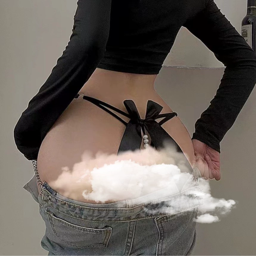 Пикантное нижнее белье с бисерной отделкой, сексуальное, сексуальный thong, открытое, манящее, регулируемое, крупный размер, полый