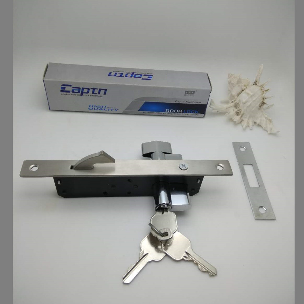 Cerradura de puerta corredera de acero inoxidable directa de fábrica cerradura de gancho de puerta de aleación de aluminio cerradura de puerta corredera mortaja gancho único puerta de hierro cerradura de puerta