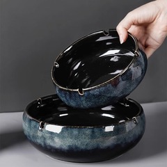 大型灰皿、クリエイティブセラミック灰皿、家庭用高価値中国風オフィスシガー落下防止灰皿