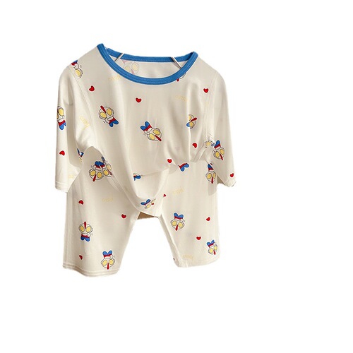 Small size one piece drop shipping children's summer three-quarter sleeve air-conditioning clothes micro-business hot products boys and girls home clothes manufacturers wholesale