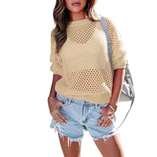 L 36972 Casual Hollow Knit Sweater Women �����ο���֯��