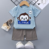 Children's summer sleeves, set, T-shirt for boys, clothing, children's clothing, Korean style