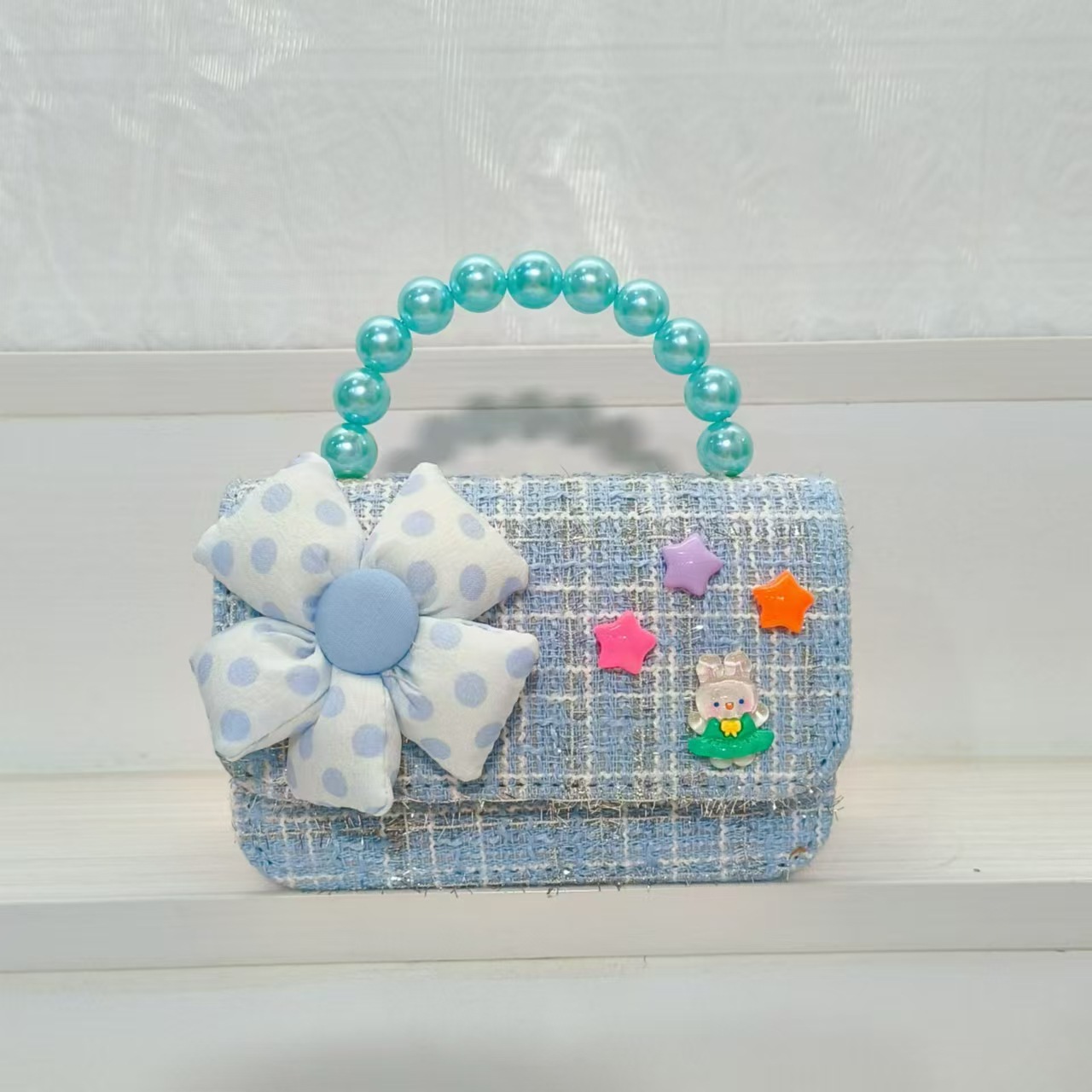 Bolso de perlas flores conejo camisa princesa accesorios de cambio bolso pequeño para niños cadena de billetera de Año Nuevo