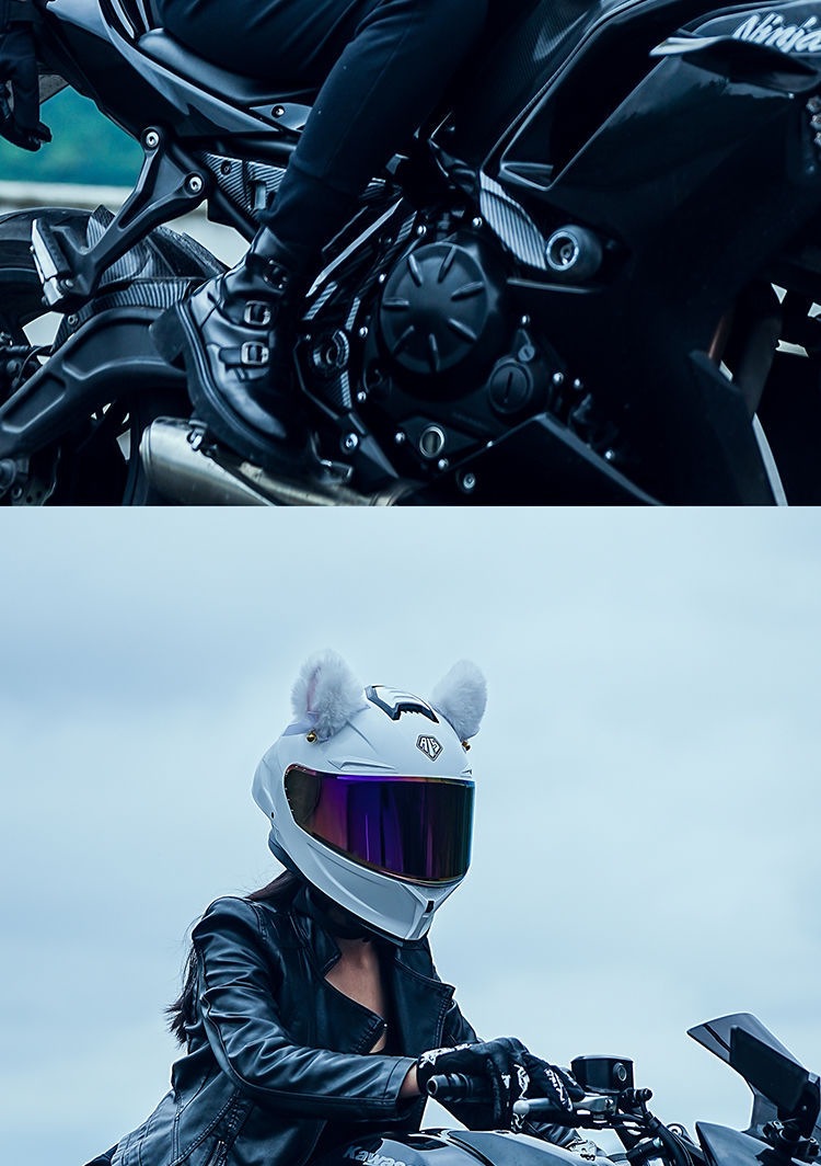 Motorcycle Helmet Full Face Bluetooth 3C Certified High Value Cat Ear