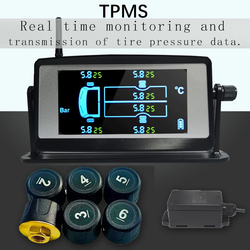 6-wheel heavy truck box cargo fire high-precision truck tire pressure monitoring system tire pressure detector solar external