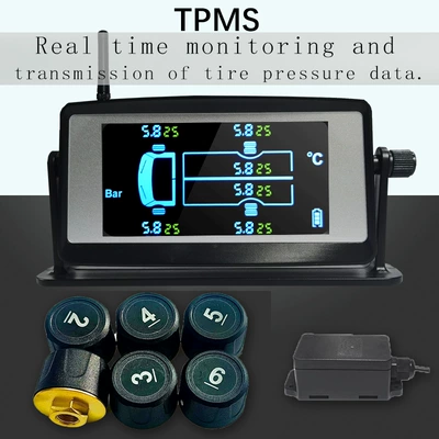 6-wheel heavy truck box cargo fire high-precision truck tire pressure monitoring system tire pressure detector solar external (Tire pressure monitoring system) - the-entire-unit-standard-version-relay-0-15bar