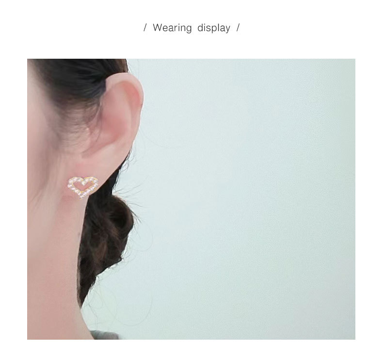 1 Par Plata De Ley 925 925 De Plata De Ley Forma De Corazón Pendientes display picture 2