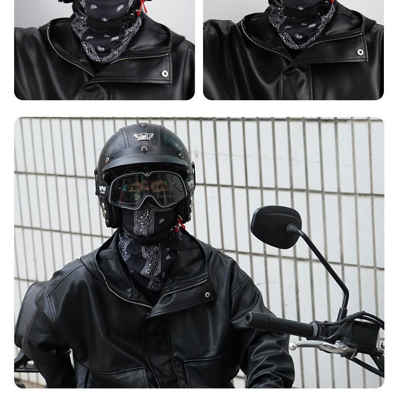 Retro Motorcycle Helmet 3C Certified Winter Warm
