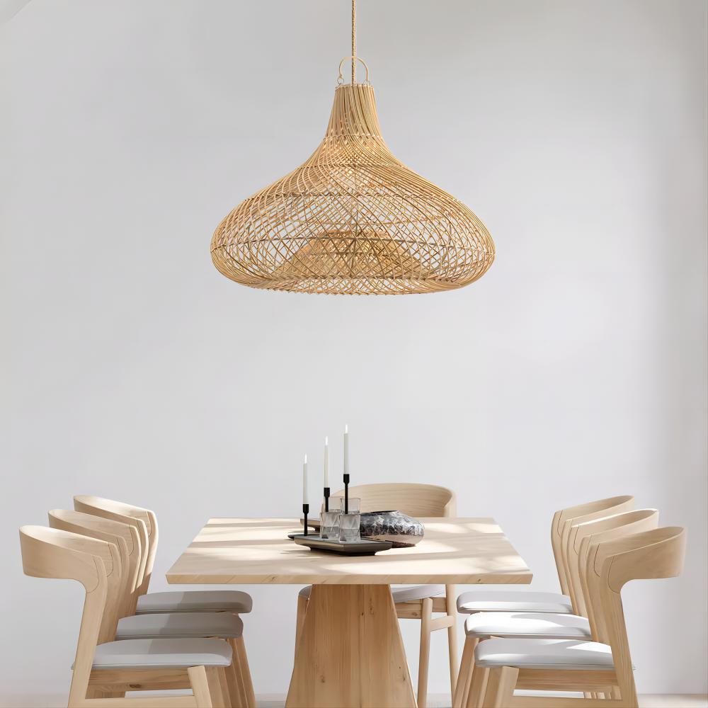 Ovejas de madera lámparas nórdicas Zen chino salón de té B & B restaurante Hotel linterna tejida a mano lámpara de mimbre